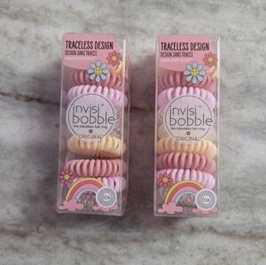 New Invisibobble Traceless Hair Rings - Pink and Peach 2 Sets (10 Pieces Each)